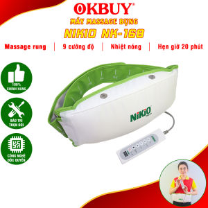 Máy massage bụng đai matxa bụng đai rung bụng máy mát xa bụng giảm mỡ Nikio NK-168 - 9 cường độ công suất 48W| OKBUY