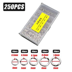 500Pcs/Kotak Cincin Konektor Ring Pancing Cincin Split Ring Konektor Umpan Kail Pancing Split Ring Pipih Aksesoris Memancing