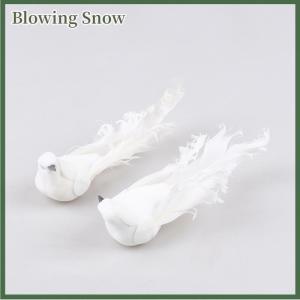 Blowing นกขาวเทียมโฟมขนนกนกเขาหัตถกรรมนกขนาดเล็กตกแต่งนก