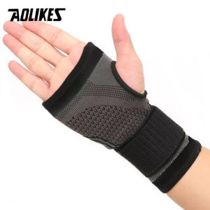 Wrist Wrap Support Aolikes 7576 Sarung Tangan Deker Angkat Beban Weightlifting Pelindung Telapak Tangan Gym Fitness Sports Gloves Wrist Strap Anti Skid