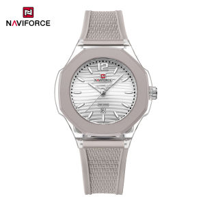 NAVIFORCE Original Women Girls Simple Watch Quartz Fashion Watch Date Waterproof 5ATM Silicone Strap Luminous Hands Lightweight Casual Women Girls Watch Gift NF6109