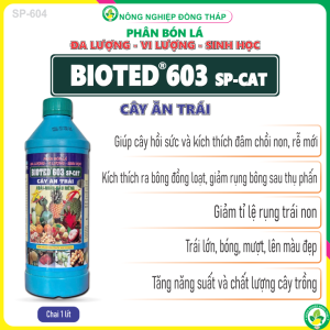Phân Bón Lá Đa Lượng – Vi Lượng – Sinh Học BIOTED® 603 SP-CAT Cây Ăn Trái Xoài-Nhãn-Sầu Riêng (Chai 1 Lít)