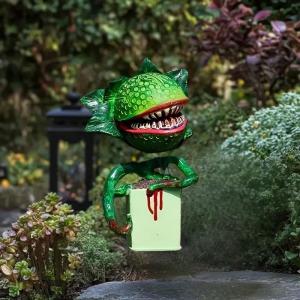 YAFEN 1 Piece Halloween Horror Decoration Cannibal Flower Resin Ornament Garden Carnivorous Plant Crafts Home Landscapes
