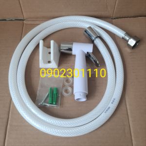 [Trọn bộ vòi xịt vệ sinh] đầu vòi xịt hình đầu búa dây nhựa cấp nước dài 120cm gác gài nhựa ốc vít tắc kê