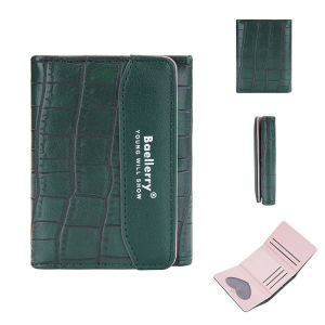 Baellerry Dompet Uang Wanita Tiga Lipat N8322 Bahan Sintetis Lembut dan Timbul Bermotif