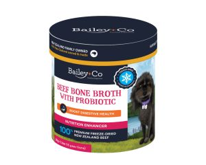 Bailey+Co Premium Freeze-Dried Beef Bone Broth for All Life Stages & Sizes - Digestive Health & Immunity Support