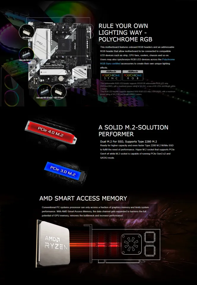 Asrock B550M Pro4 B550 AMD Ryzen AM4 mATX Motherboard Amd B550