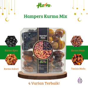 Hampers Kurma Premium 4 Varian - Ajwa/Sukari/Mesir/Tunisia Madu dalam Kotak Plastik