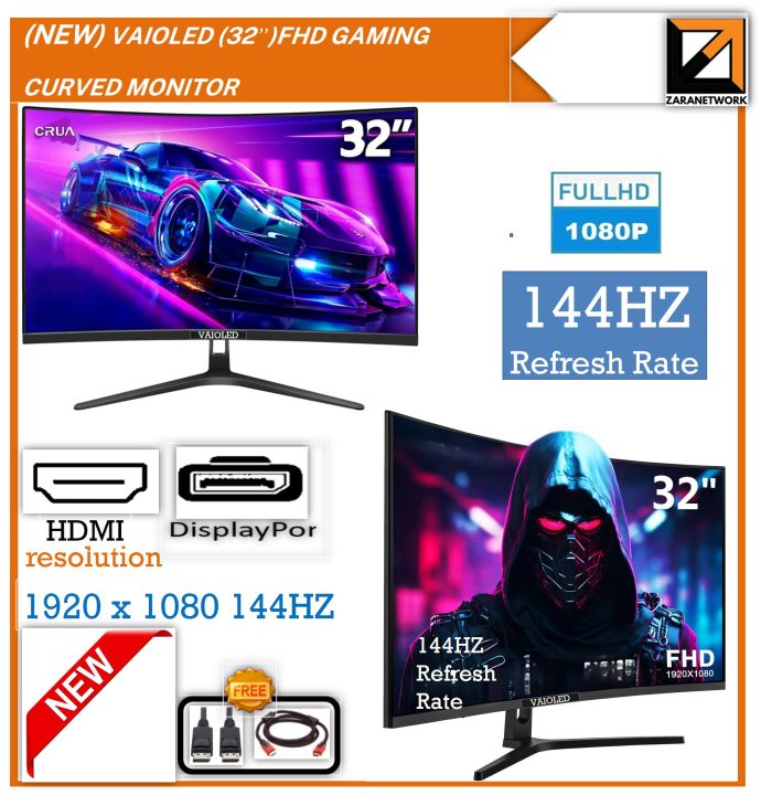 (New) VAIOLED  32'' inch Curved Gaming Monitor 144hz  FHD PS4/PS5/Xbox HDMI+DP LED Lcd Monitor