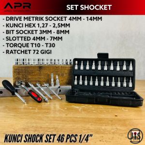 promo kunci SOCK shock set TEKIRO kunci sok 46pcs kunci socket Garansi Resmi murah meriah fullset lengkap YG Ready APR Japan 46pcs