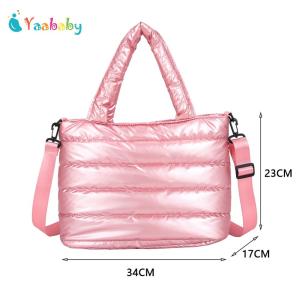 Nữ ni lông chủ đề Túi xách mùa đông thời trang Hàn Quốc màu trơn Top-Túi xách cầm tay