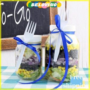 Beloving Flash Sale 10pc White Mason Canning Drinking Jars Lid 70mm 86mm Inner Diameter Plastic Covers Unlined Ribbed Lids Storage Caps Replacements