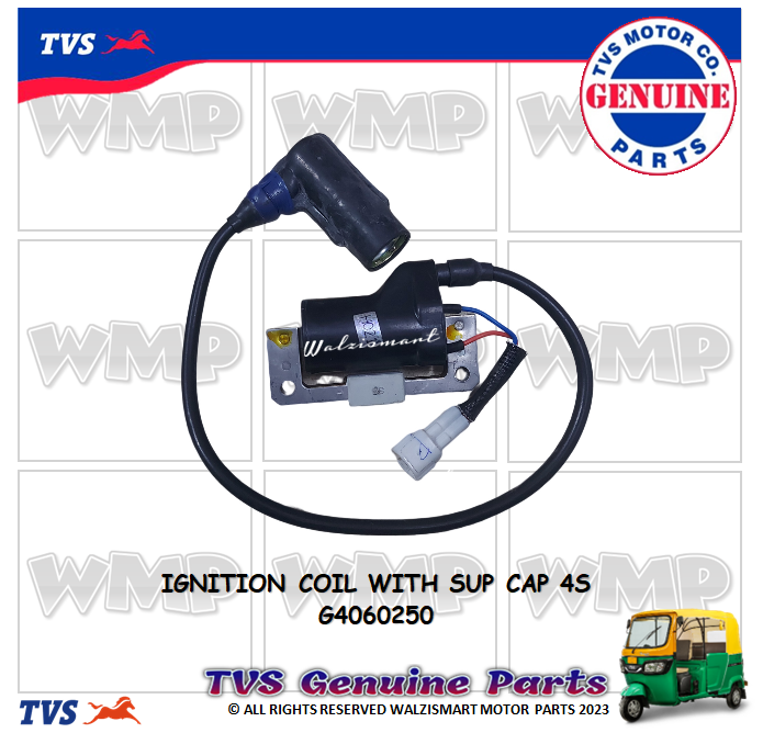 Ignition Coil with Suppressor Cap 4s (G4060250) TVS King Genuine Parts