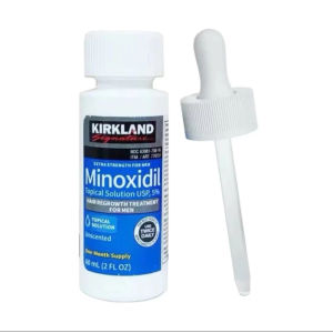 Kirkland Minoxidil 5% Solution for Hair and Beard Growth with Eyebrow Support 3 Bottles + Original Dropper - 60ml Each