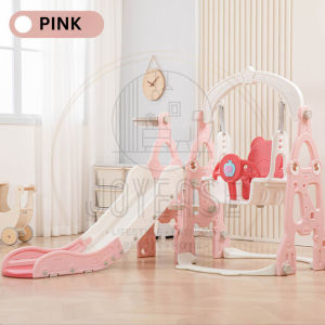 JOYEASE 4 in1 Children Slide & Swing Indoor Outdoor Kindergarten Playground Basketball & Music Set