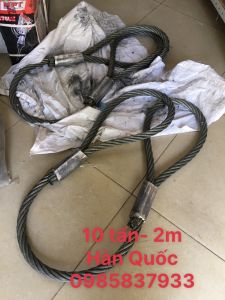 Dây cáp cẩu 10 tấn 2 m Hàn Quốc tại Máy NTT dùng móc buộc cẩu kéo an toàn hiệu quả