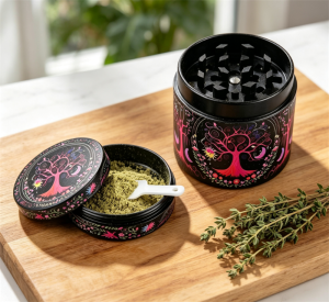 Spice Grinder Jar Mini Portable Metal 4 Layer 40mm Magnetic Top Sieve Grinding Kitchen Supplies