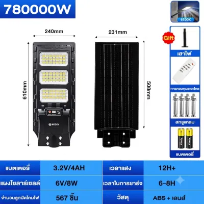 KKSKY โซล่าเซลล์ 1 แถม 1 ไฟถนนโซล่าเซล 980000W Solar Light LED ไฟส่องทาง ไฟถนน โคมไฟติดผนัง แผงพลังงานแสงอาทิตย์ กันน้ำได้ ไฟสปอตไลท์ กินไฟน้อย พร้อมรีโมท