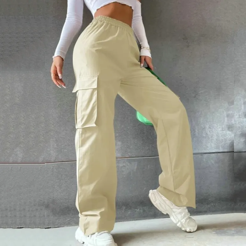 2023 Women Fashion Casual Joggers Tech Pants Oversized Solid