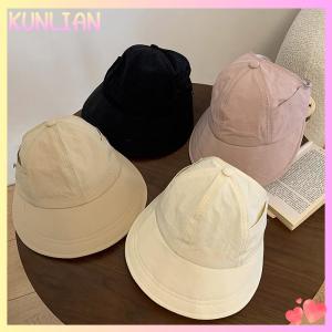 [KUNLIAN] Foldable Wide Brim Ponytail Sun Hat Adjustable Cap Summer Quick-dry Visor Fisherman Cap For Women Beach Hat