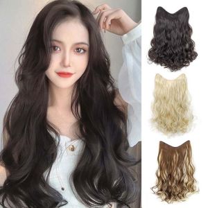NO4 PANDA Synthetic Waves Wig Piece Hair Extension Sweet 4 Clips Long Curly Hair Trendy Gentle Wig Hair with Clips For Women