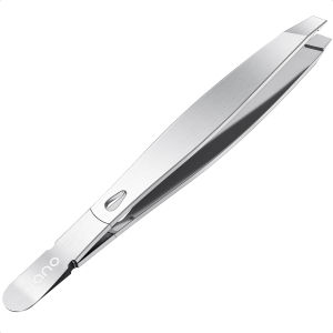 LLANO Stainless Steel Eyebrow Tweezers Slant Tip Tweezer Precision Tweezers for Eyebrow & Hair Removal Beauty for Tools Face/ Body Hairs Removal