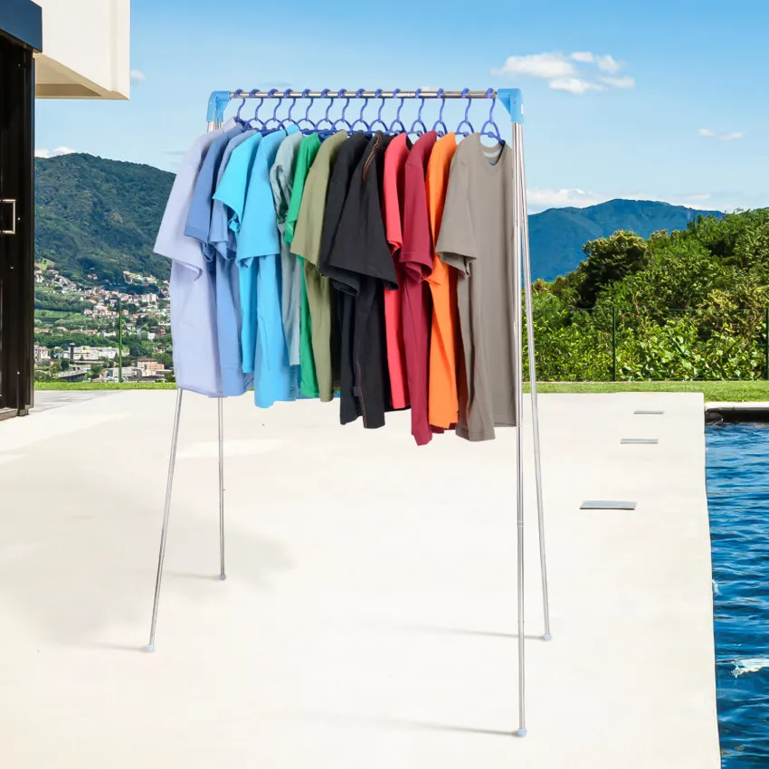 Collapsible Floor Stand Clothes Hanger Portable Travel Garment