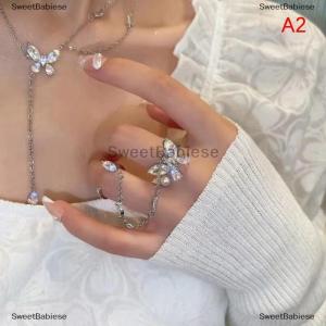[COD] SweetBabiese Shiny Butterfly Necklace Exquisite Multi-layer Clavicle Chain Necklaces for Women 2022 Trend Aesthetic Jewelry