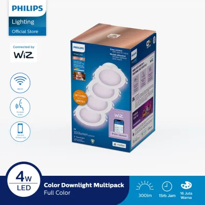 Lampu Philips Multipack Smart Wifi LED Downlight RGB Color 4W