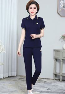 Bộ thể thao nữ trung niên cộc tayĐồ bộ thể thao nữ chất cotton co giãn 4 chiều thoáng mát_( có ảnh thật ) BAV