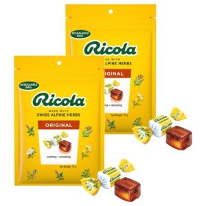 Ricola Swiss Original Herb Candy – Natural Herbal Throat Soother 70g x 2 Packs | Refreshing Breath & Mood Lifter | Made in Switzerland Ships from Korea