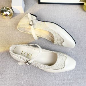 5224 Sepatu Pumps Wanita Square Toe Elegan Kulit Imitasi Pukat Kedip - Bisa COD dengan Box