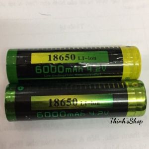 Bộ 2 viên pin sạc Akasha 4.2V 18650 - 6.000mAh đầu lồi - Dùng cho quạt sạc đèn pin loa tông đơ sạc dự phòng...