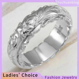 [COD] liuchuanbing Jewellery Exquisite Womens 14k Ring Hang Engraved Flower Ring Anniversary Gifts