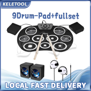 Electronic Drum Set Electronic Drum Silicone Drum Roll-Up Pad Includes Drumsticks Portable Electronic Drum Foldable Ideal for Travel