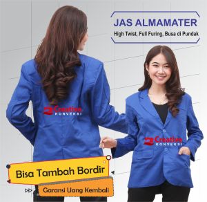 Jas blazer warna biru benhur full furing / jas almamater bisa tambah bordir / jas wisuda / jas sekolah