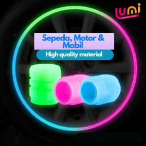 Tutup Pentil Ban Mobil Motor Sepeda Glow In The Dark Luminous American Scharder Valve Cap Menyala Tanpa Batre