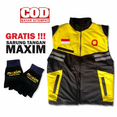 Rompi Ojol Maxim Driver Termurah Bahan Waterproof Gratis Sarung Tangan Maxim Terbaru