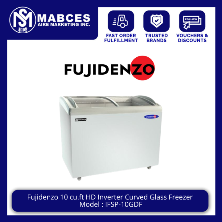 Fujidenzo 10 cu.ft HD Inverter Curved Glass Freezer IFSP10GDF Lazada PH