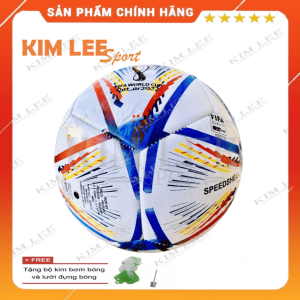 Bóng Đá May Hoa World Cup 2022 bóng may Size 5- Bóng đá gia công tay PU 2.15 Size 5 - { Tặng kèm lưới và kim bơm bóng}