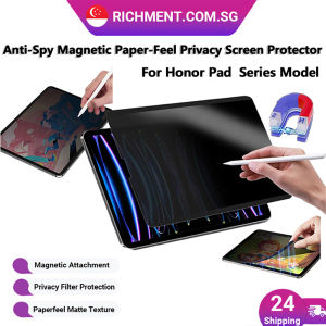 【✅SG Brand】RICHMENT Magnetic Privacy Screen Protector for Honor Pad V9 11.5 Inch Anti-Spy Detachable Matte Paperfeel Film Anti-Glare Eye Protection Washable Reusable Smooth Writing Drawing Tablet Protective Film
