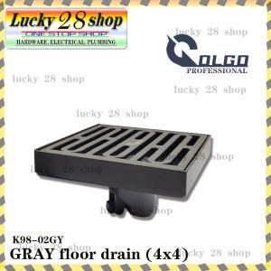 K98-02GY (OLGO) SQUARE FLOOR DRAIN STRAINER 4X4 GRAY