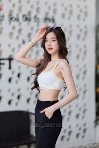 กางเกงทำงานเอวสูงซิปข้างขอบใหญ กางเกงขายาว กางเกงทำงา กางเกงเอสาฦูว