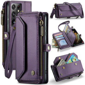 For Samsung Galaxy A36 5G A56 5G A16 5G Cases RFID Blocking Shockproof Casing Cover Card Holder Clutch Bag PU Leather Shoulder Bag