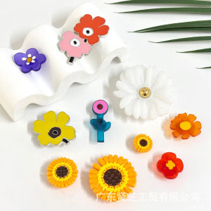 Crocs Jibbitz Charms Cartoon Teddy Bear Buttons Colorful Small Flower Shoe Buckles Detachable Shoe Decoration for Crocs