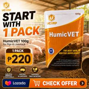 HumicVET for Pigs 100g | Organic Feed Supplement with Chelated Essential Minerals & Trace Elements | Pig Feed Supplement for Hogs Piggery & Backyard Hog Farming | Livestock Mineral Supplement for Proper Feeding Program