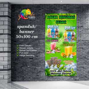 Cetak Spanduk Banner Aneka Minuman Segar Model Hijau
