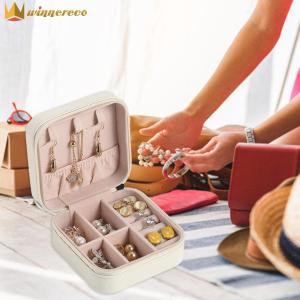 Portable Storage Box Jewelry Storage Box Travel Earrings Necklace Ring Display Case