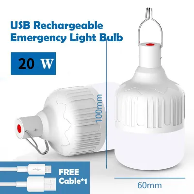 Lampu LED Camping Gantung Waterproof Natural White 50W - V-50 Lampu Emergency Bulb LED Indoor Outdoor Rechargeable - Lampu Darurat LED Bulb Lampu Tenda Camping Waterproof