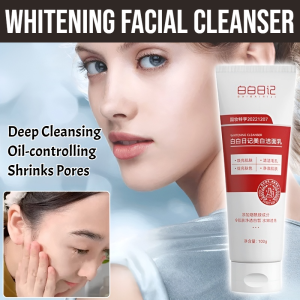 【Bai Bai Diary】 Whitening Facial Cleanser Oil-Controlling Anti-Mite And Anti-Acne Face Wash Moisturizing Deep Cleansing Shrinks Pores
